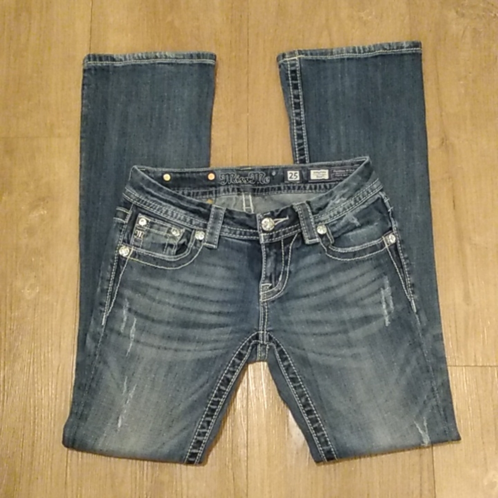 "Miss Me" Women's jeans bling,25X31,blue,bootcut,Great Condition!